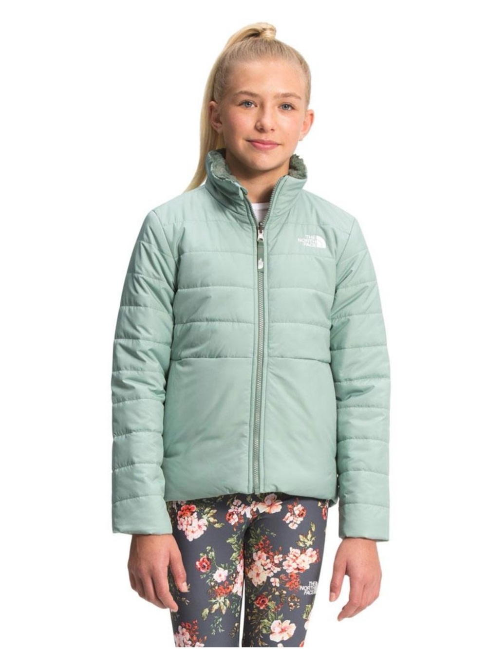 The North Face Girls Light Mint Puffer Jacket